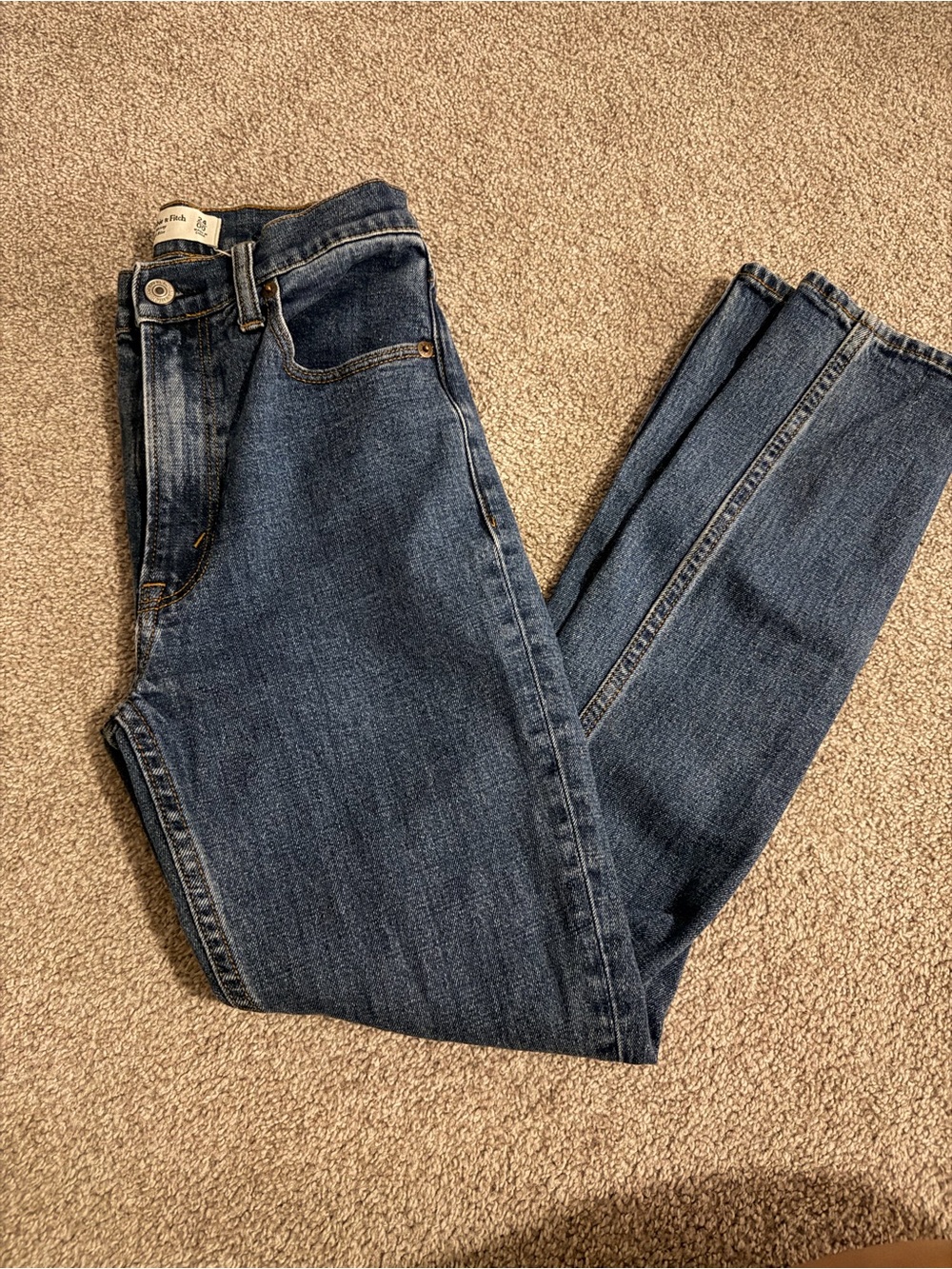 Abercrombie & Fitch Women's Dark Blue Skinny Jeans